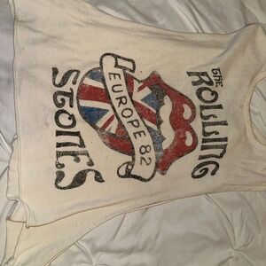 The Rolling Stones band Cropped Graphic‎ Tee tshirt women t shirt